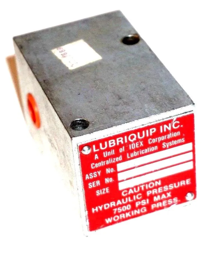 NEW LUBRIQUIP 527-100-240 LUBE CONTROL VALVE MIC. 25, 7500 PSI, 527100240