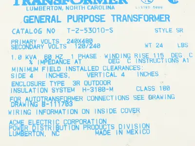 Used ACME _UNKNOWN_ Transformers Indiana US | Arrow Industrial #1408366