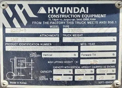 Used 2018 HYUNDAI 250D-9 Misc Forklifts Illinois US | Somerset Equipment Sales #1543032