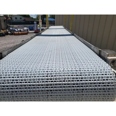Used 16' W x 10' Long Stainless Steel Sanitary Plastic Link Belt Conveyor