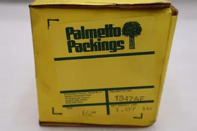 NEW IN BOX PALMETTO PACKING 1347AF Packing Seal 1/2 Sq In. STOCK H451A