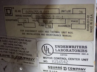 USED SQUARE D MODEL 6