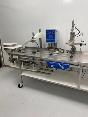 USED 2021 INLINE FILLING SYSTEMS Single Head Bench top Semi-Automatic N₂ Gas Dosing Filler
