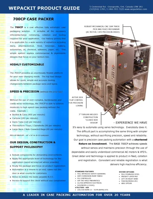 WEPACKIT AUTOMATIC CASE PACKER 700CP # 9691