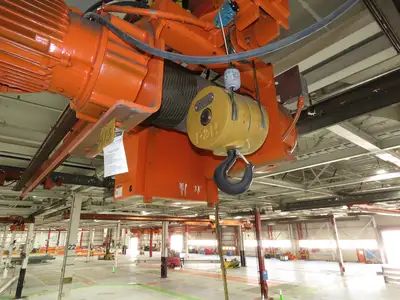 Cleveland Tramrail P&H 5 Ton Single Girder Underhung Bridge Crane 28' Span