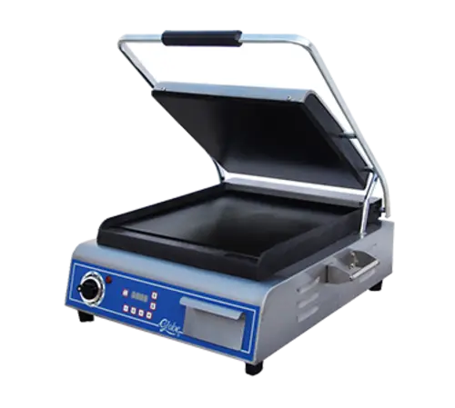 Globe GSG14D Deluxe Sandwich Grill with Smooth Plates - 14" x 14" Cooking Surface - 120V, 1800W