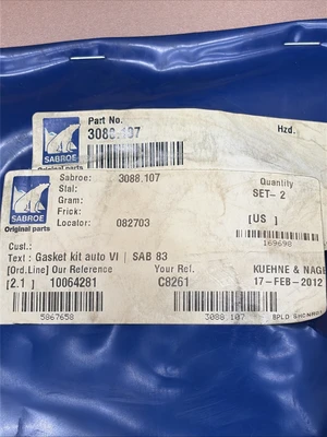 3088.107 Sabroe Auto Gasket Kit VI Fast 🇺🇸 Shipping + Warranty