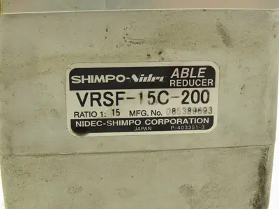 Shimpo VRSF-15C-200 Nidec Able Gear Reducer 15:1 Inline Servo Speed Helical Gear
