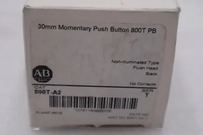 ALLEN BRADLEY 800T-A2/ 800TA2 PUSH BUTTON MOMENTARY CONTACT STOCK H642A