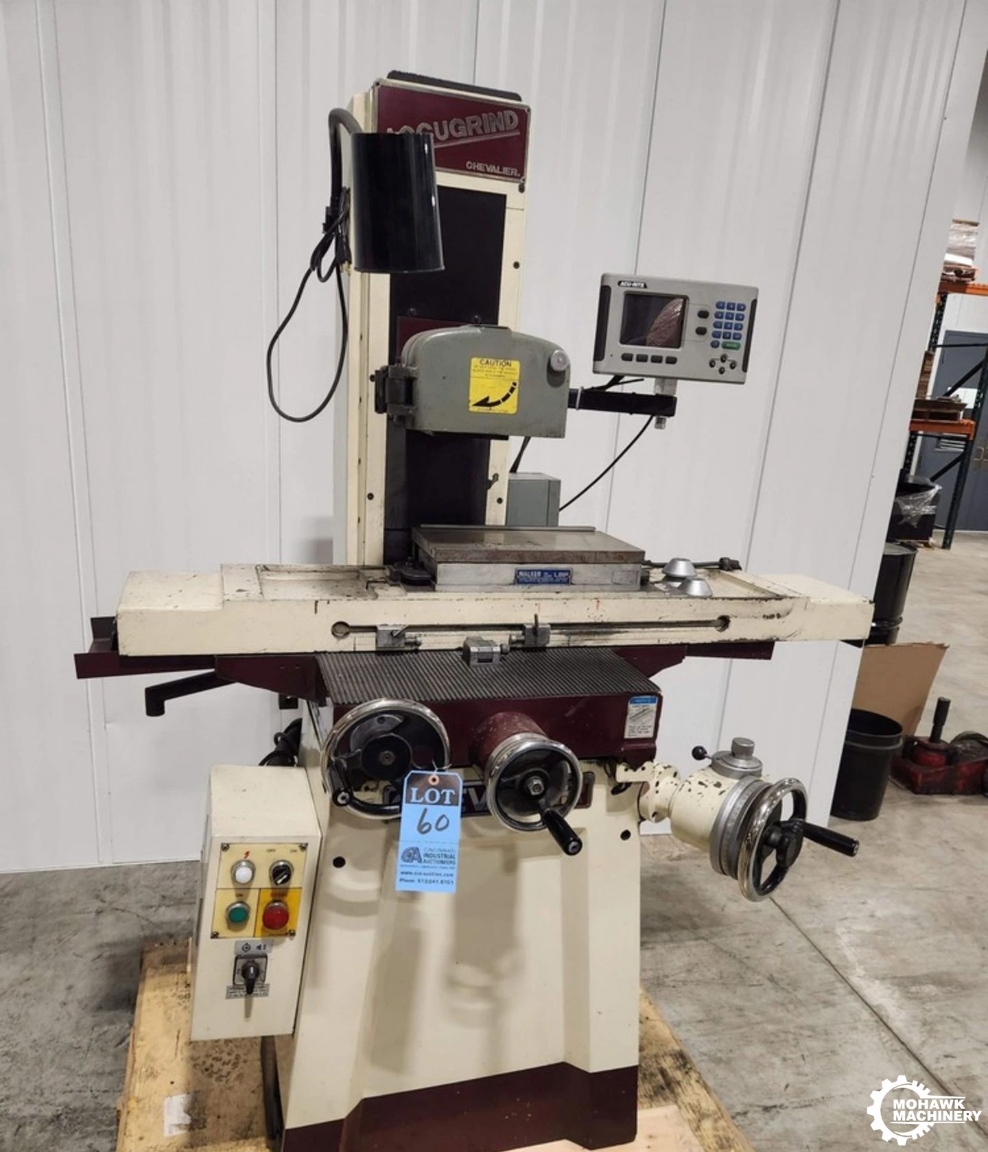 8" x 18" CHEVALIER "ACCUGRIND 818" HORIZONTAL-SPINDLE SURFACE GRINDER w/WALKER ELECTRO-MAGNETIC CHUCK - ACU-RITE DIGITAL READOUTS - MANUAL FEED