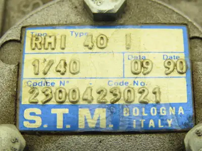 STM RMI 40 I Worm Gearbox 40:1 Reducer 0.29Hp 412rpm IEC 63
