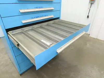 Nu-Era Modular Tool Storage Cabinet 9 Drawer 45x28x61" Stanley Vidmar Blue