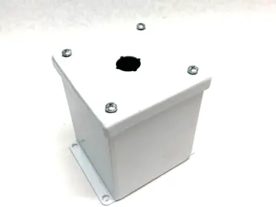 Used Hoffman Extra Deep Push Button Enclosure White, Back Knockout Electrical Boxes Michigan US | Maverick Industrial Sales #1391336