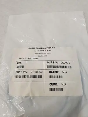 71004-60 O-RING , GASONICS  -260 V75 QTY 8