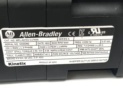 USED ALLEN BRADLEY MPL-A210V-VJ74AA SER. A