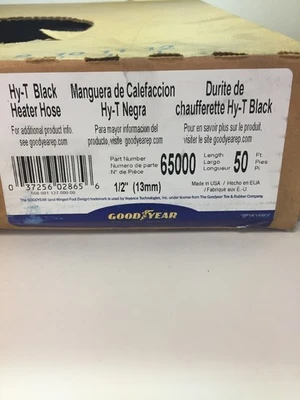 GOODYEAR 65000 - HTR HOSE1/2 X 50 BLACK NIB FAST SHIPPING!