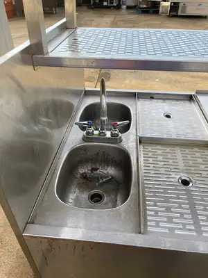 Used Krowne Used Krowne Custom Stainless Cocktail/Drink Station with Sink, Ice Bin and 2 Soda Guns - SS279 Bar Equipment Illinois US | Falcon Restaurant Supply #1375771