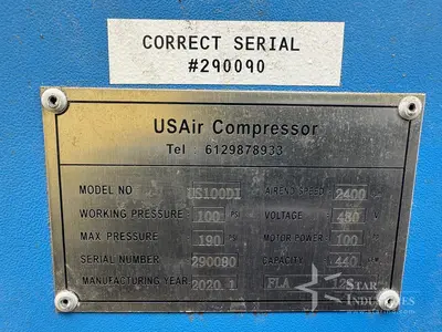 Used US COMPRESSOR US100DI Rotary Screw & Sliding Vane Air Compressors California US | Star Industries #1254561