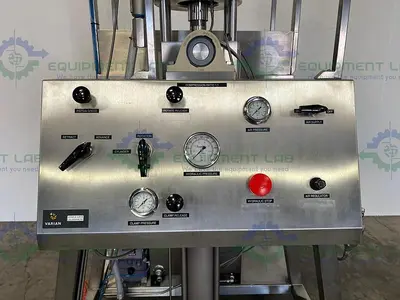 USED VARIAN L & L4006MLWJ LOAD & LOCK 6" CHROMATOGRAPHY COLUMN ON SKID W/ FEED PUMP