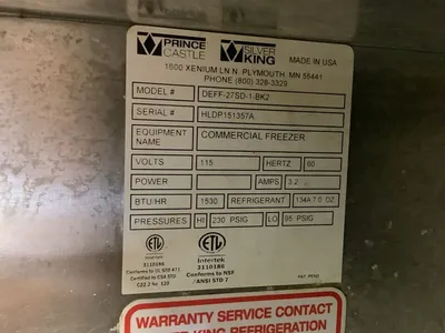 152-0661 Silver King DEFF-27SD Self Contained Undercounter Freezer