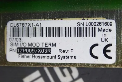 Fisher Rosemount CL6787X1-A1 Sim. I/O Module Terminator 12P0097X03R Rev. F Used
