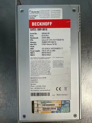 Beckhoff C6925-1009-0010 Industrial PC Industrial PC Control (8.5.1)