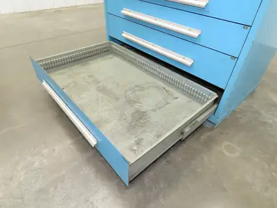 Nu-Era Modular Tool Storage Cabinet 10 Drawer 45x28x61" Blue Stanley Vidmar