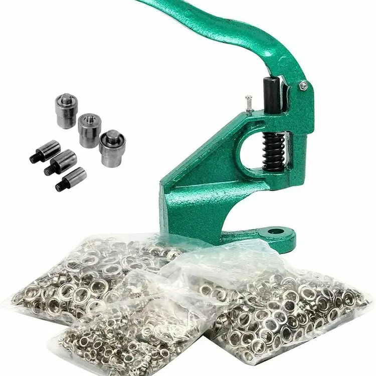 Used _UNKNOWN_ 3 Die Hand Press Grommet Hole Punch Machine 500Pcs Grommets & Eyelet Set Eyelet & Transfer Presses Oklahoma US | Wide Image Solutions #1534269
