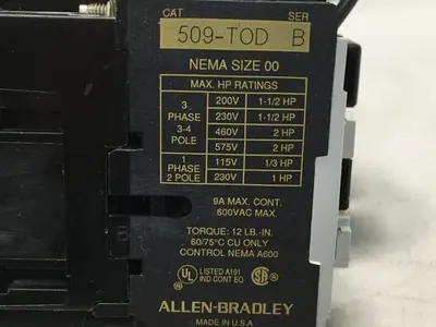 USED ALLEN BRADLEY 509-TOD SER B