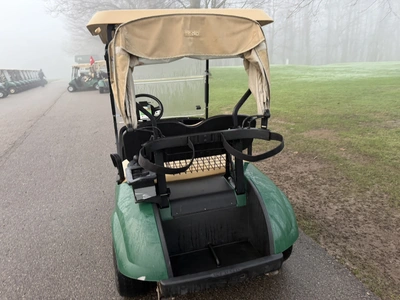 (1) 2015 E-Z-Go golf cart with a Kawasaki gas engine, includes canopy, ball cover, club cover, fold-...