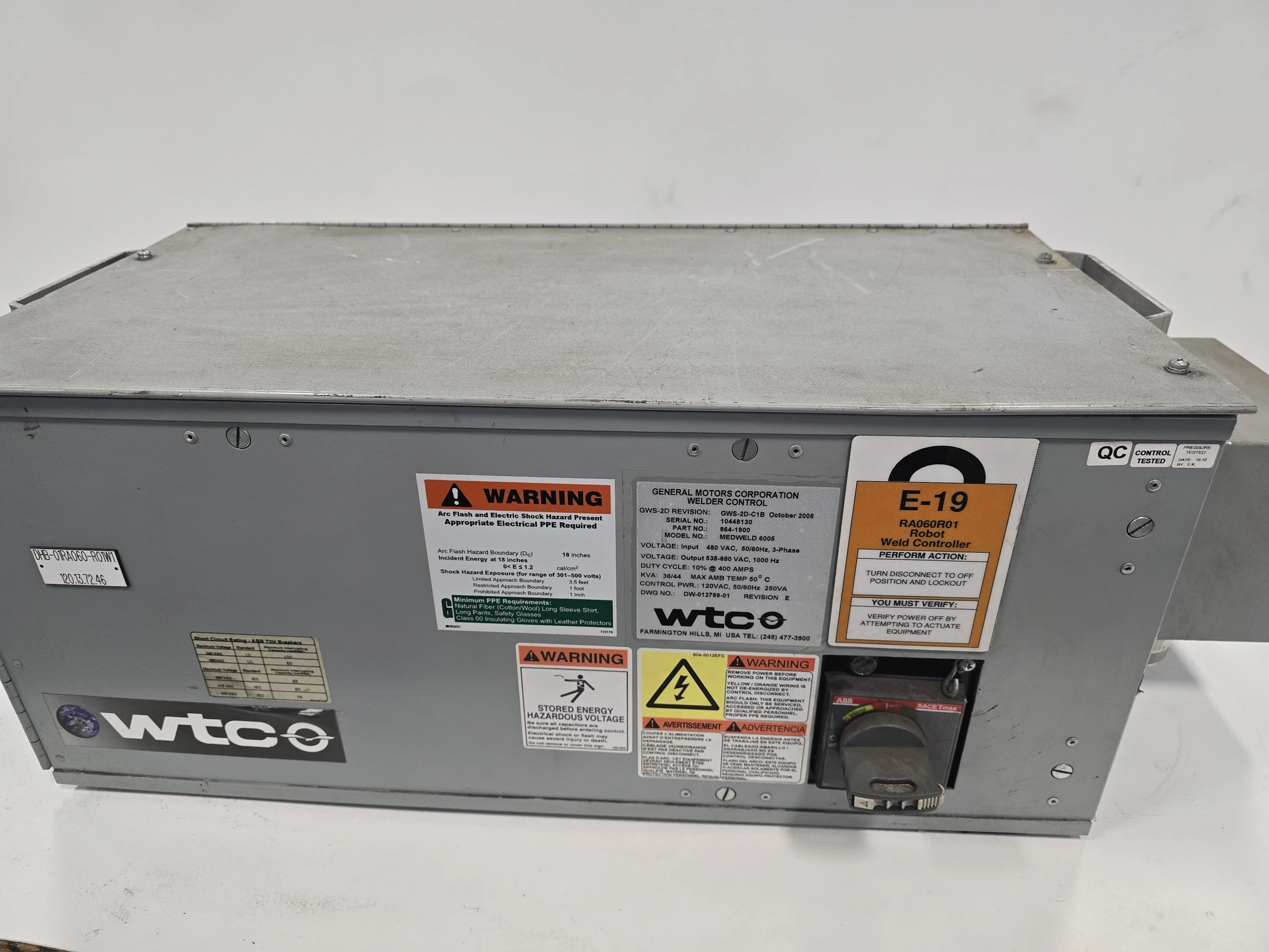 USED WTC MEDWELD 6005 REV E