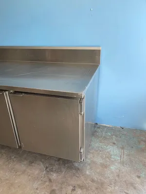 75-0342 Custom 67'' 2 Door Stainless Steel Work Top Cooler w/ Backsplash