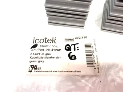 New | in-Stock Icotek Multi-Range Cable Grommet KT-DPF-C gy 6-PACK Electrical Fittings Michigan US | Maverick Industrial Sales #1402939