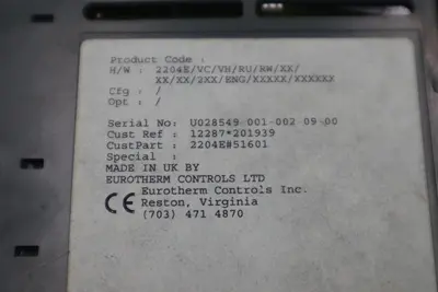 EUROTHERM 2204E TEMPERATURE CONTROLLER 2204E/VC/VH/RU/RW/XX/XX... STOCK K-392-D