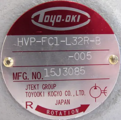 NEW TOYOOKI HVP-FC1-L32R-B-005 HYDRAULIC VANE PUMP HVPFC1L32RB005