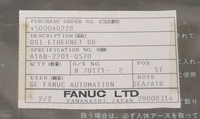 NEW FANUC A16B-2201-0570/02B OSI ETHERNET BOARD A16B-2201-0570