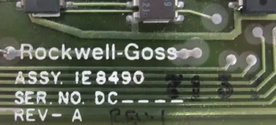 USED ROCKWELL-GOSS IE8490 CIRCUIT BOARD REV. 1