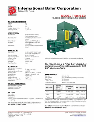 2014 IBC Titan Full Eject Closed Door