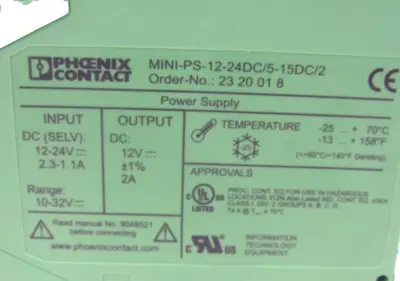 NEW PHOENIX CONTACT MINI-PS- 12- 24DC/ 5-15DC/2 POWER SUPPLY MINIPS1224DC515DC2