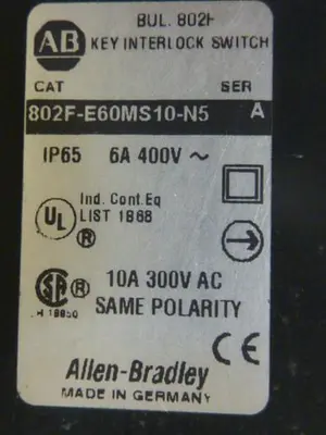 USED ALLEN BRADLEY 802F-E60MS10-N5 SER A