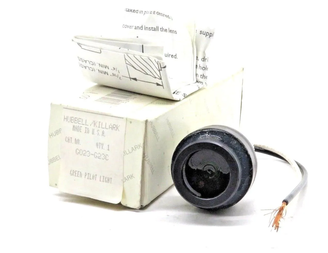 NEW HUBBELL KILLARK G023-G23C GREEN PILOT LIGHT G023G23C