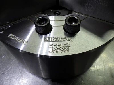 Kitagawa 210mm 3 Jaw Hydraulic Power Lathe Chuck W/ Jaws 52mm Hole B-208 (STK)