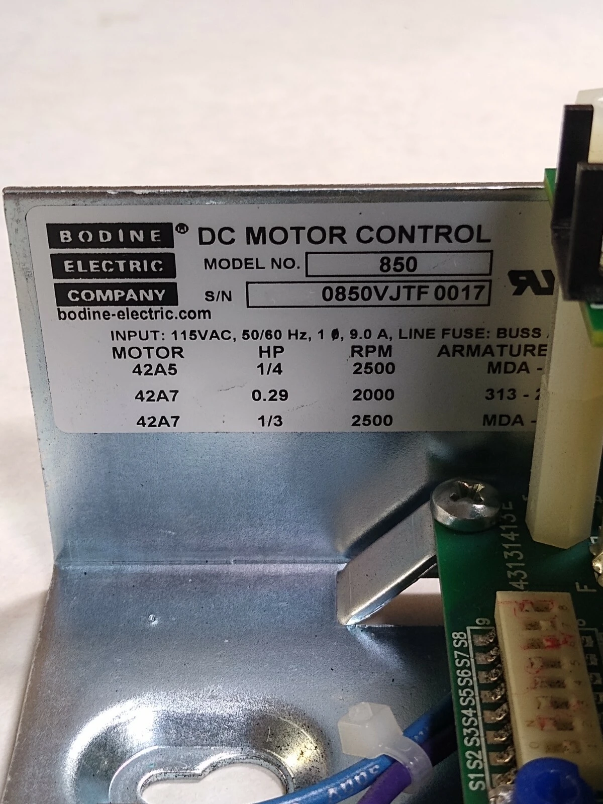 USED Bodine Electric 850