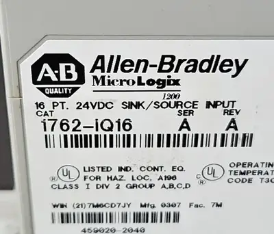 Used Allen-Bradley 1762-IQ16 PLC Input & Output South Carolina US | Palmetto Automation #1503123
