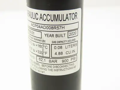 Parker ACP04AD008R57H Forklift Hydraulic Accumulator 3770 PSI Off Hyster E80XN