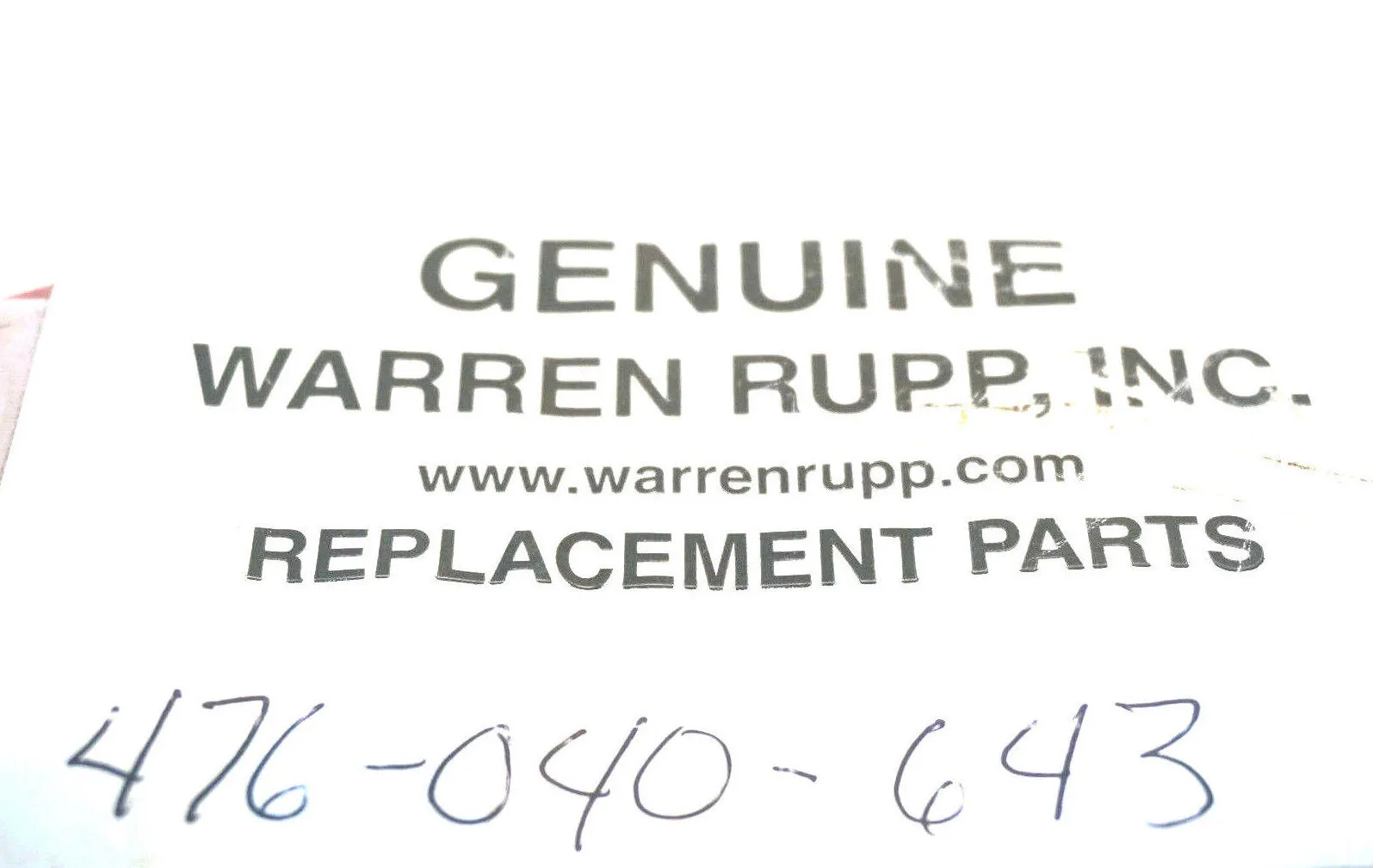 NEW WARREN RUPP 476-040-643 PUMP REPAIR KIT 476040643