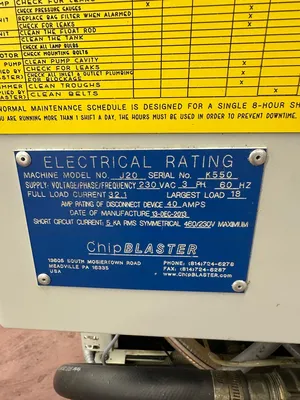 2013 CHIPBLASTER J-20 High Pressure Coolant Systems | Midstate Machinery (4)