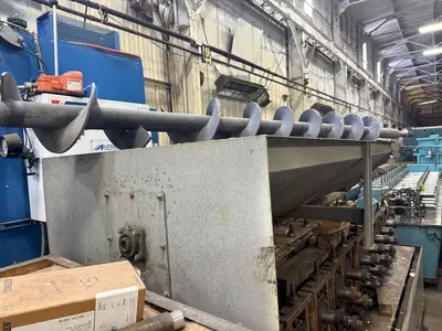 48" X 96" X 8 WHEEL PANGBORN MODEL #ES-1838-22 ROLLER CONVEYOR PASS-THRU BLAST SYSTEM, NEW 2007: STOCK #21212