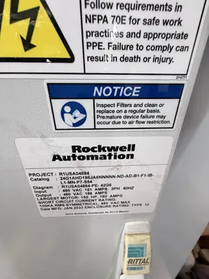 2023 Rockwell Automation 24G1AHD186JA6NNNNN-ND-AD-B1-F1-IB-L1-MN-P7-S54 Electrical Panels | Yellow Tag Capital Recovery (6)
