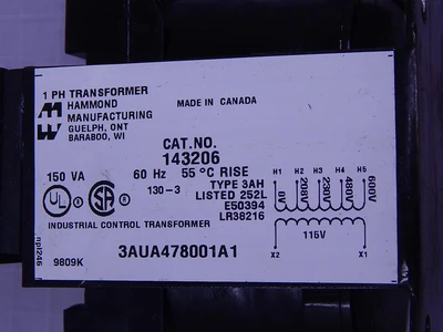Used HAMMOND MANUFACTURING _UNKNOWN_ Transformers | OCO Industrial #1671854